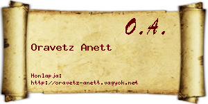 Oravetz Anett névjegykártya