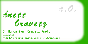 anett oravetz business card
